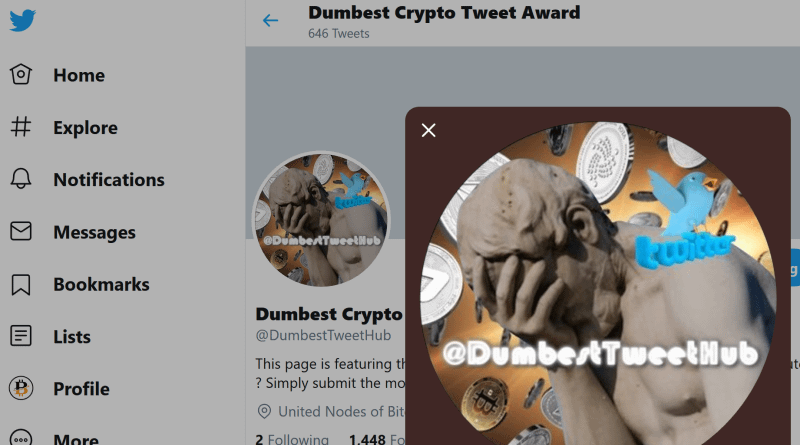 the dumbest crypto tweet award