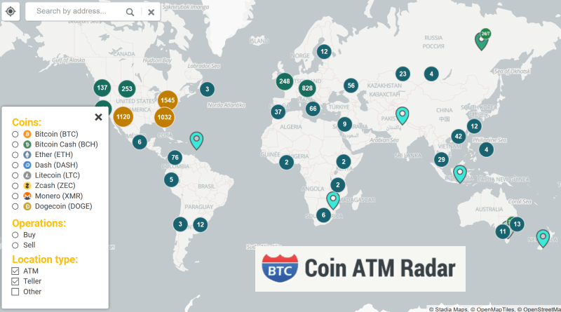bitcoin atm radar coin map